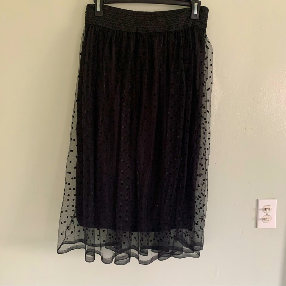 Black polka dots tulle skirt